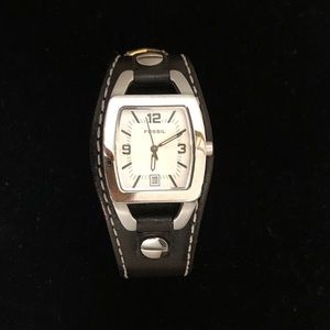 FOSSIL leather and stainless steel women’s watch